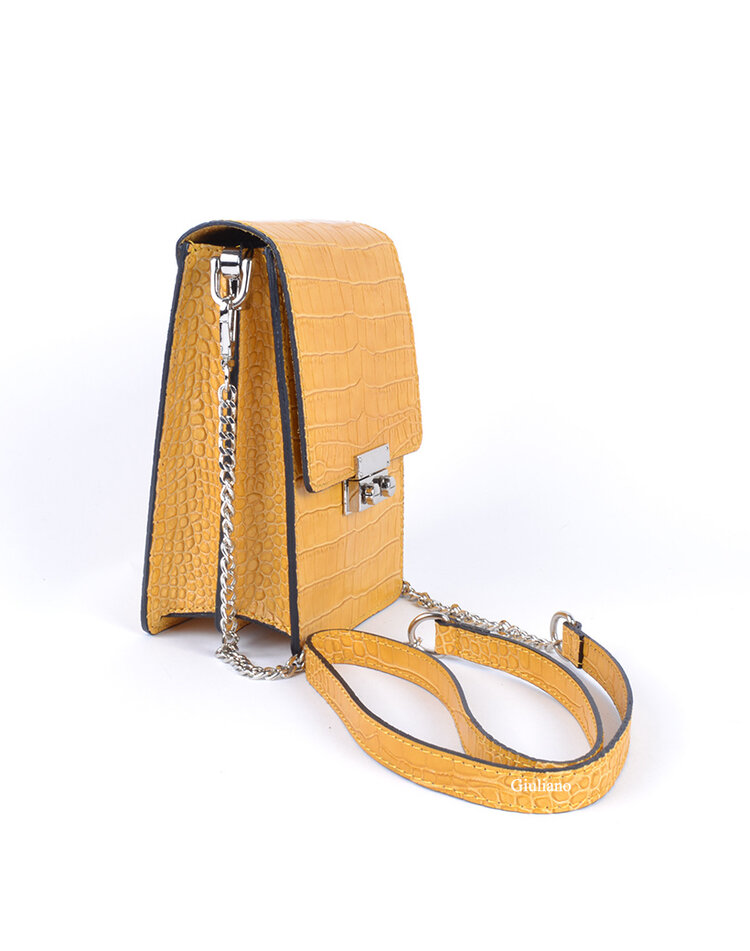 Leather shoulderbag | Croco