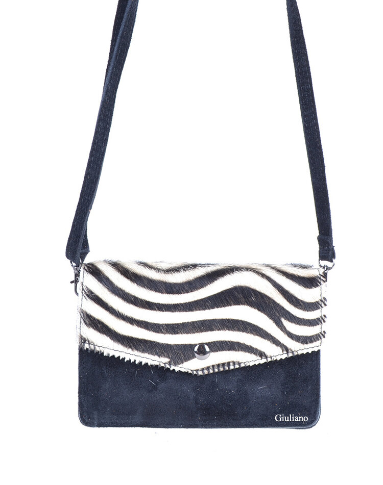 Suède lederen schoudertasje | Beltbag | Vacht | Print | 552626