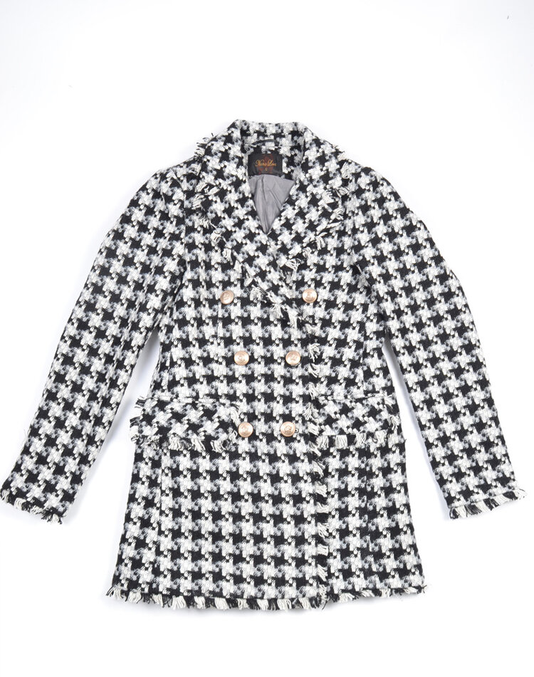 Coat | Pied de Poule Black