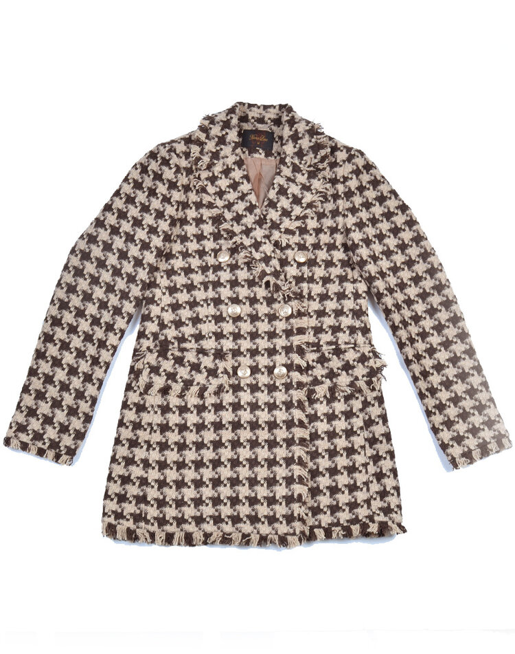 Mantel |Pied de Poule Taupe