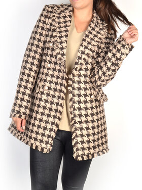 Coat | Pied de Poule Taupe