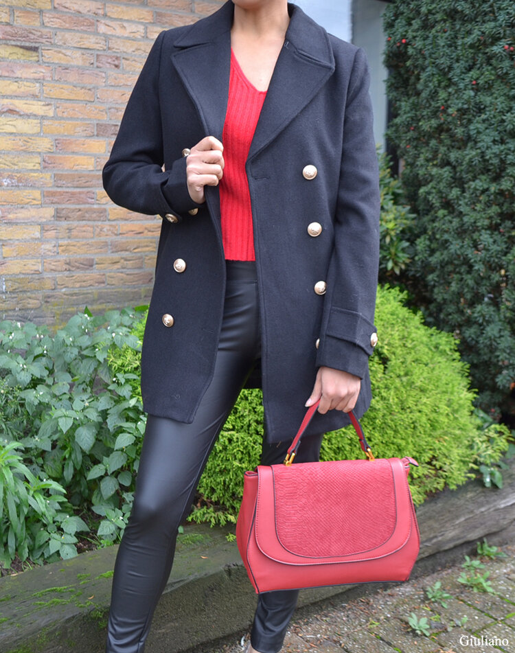 Double breasted coat Black  61097