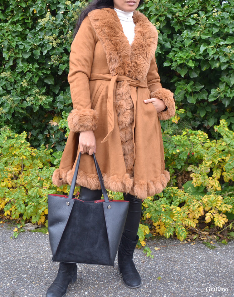 Mantel Fake Fur 62001 Camel