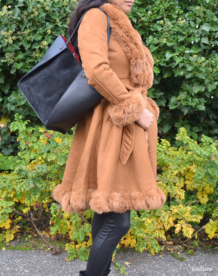 Mantel Fake Fur 62001 Camel