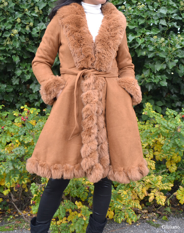 Mantel Fake Fur 62001 Camel