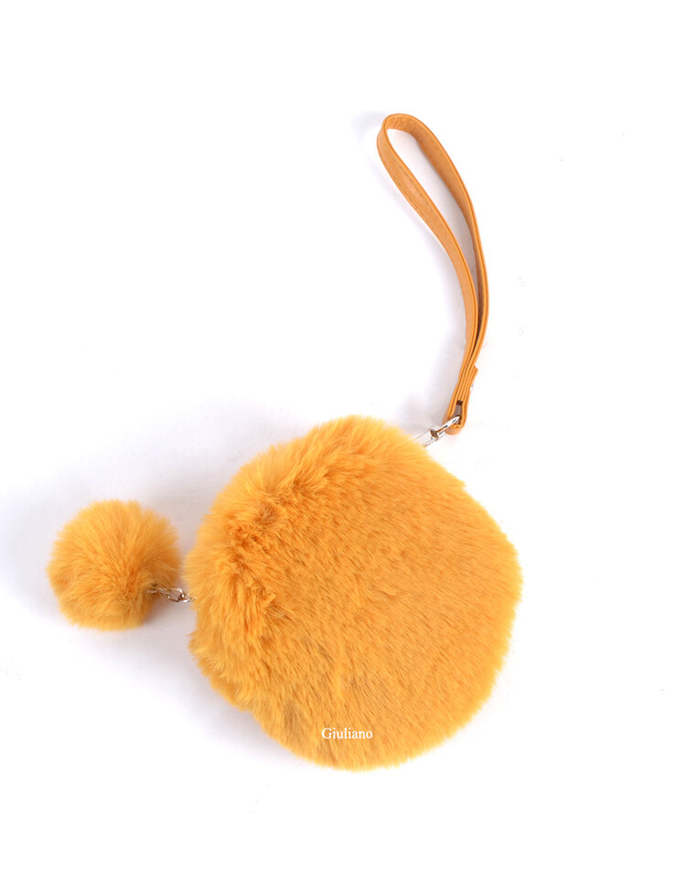 Faux fur eather wallet