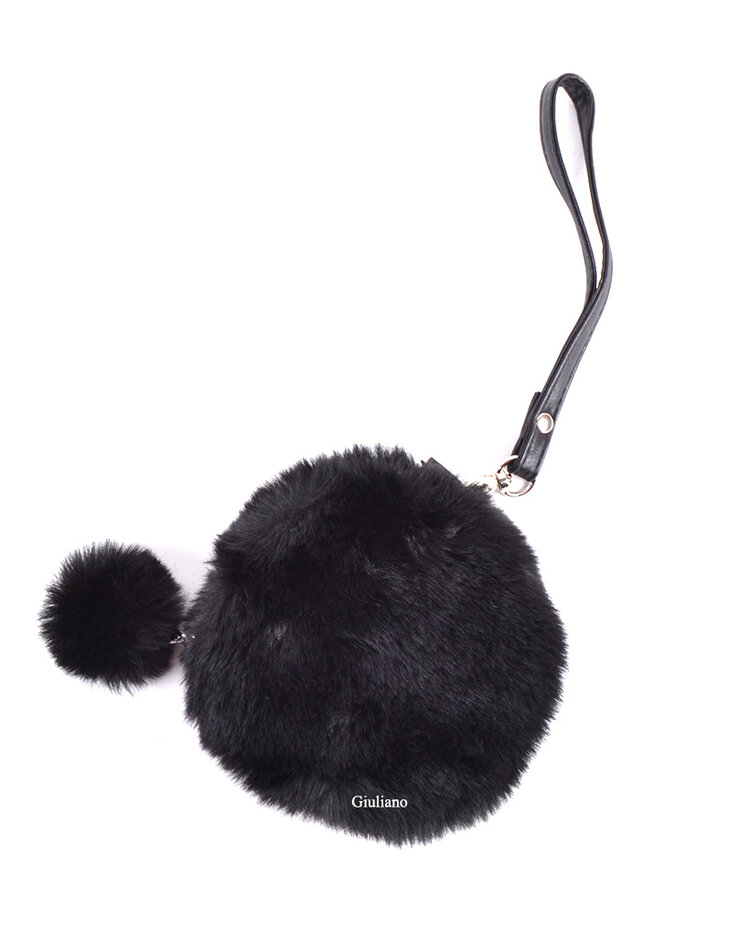 Faux fur eather wallet