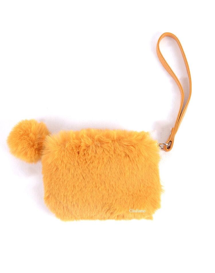 Faux fur eather wallet