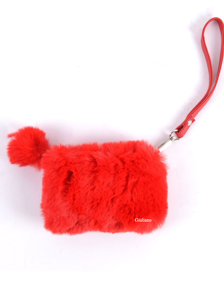 Faux fur portemonnee