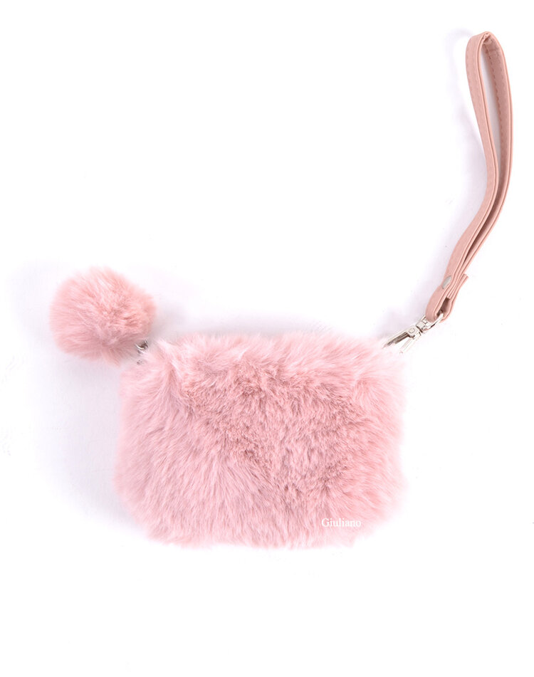 Faux fur eather wallet