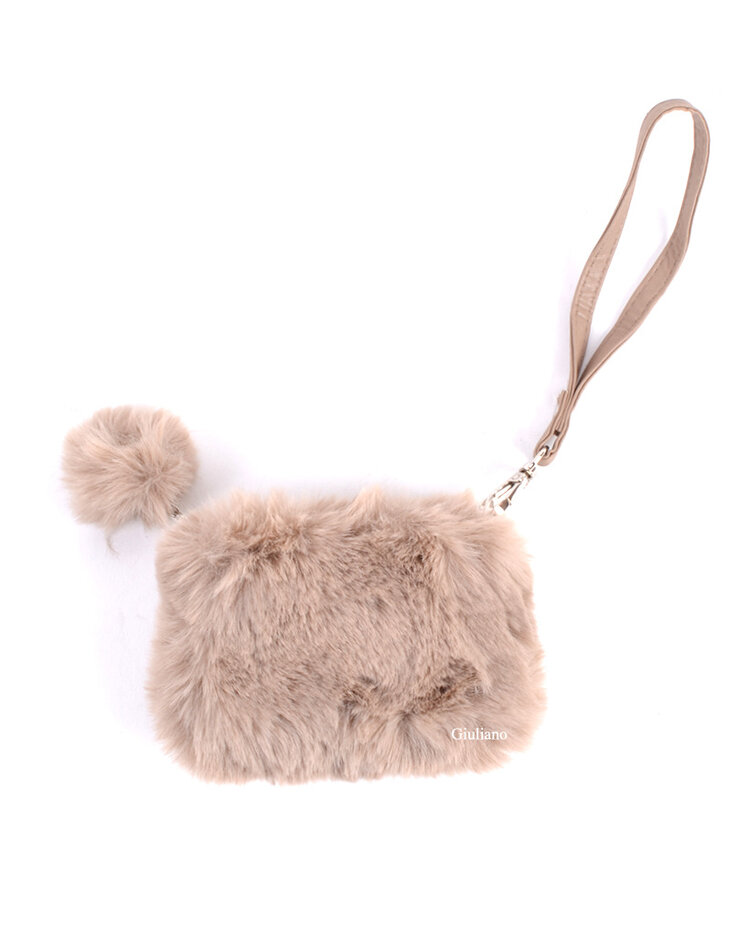 Faux fur eather wallet
