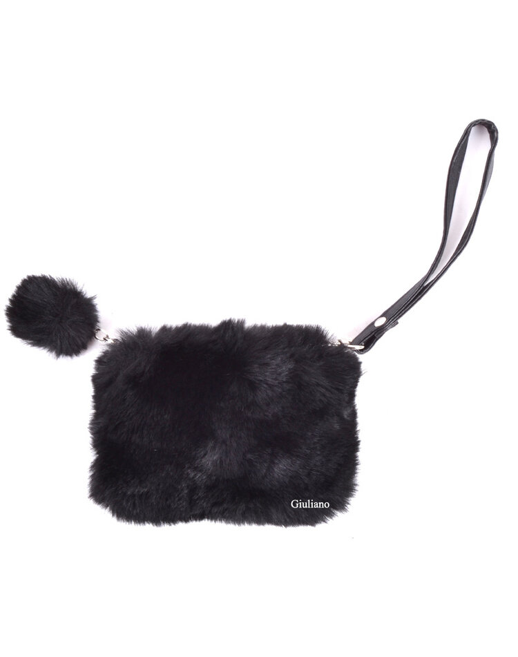 Faux fur eather wallet