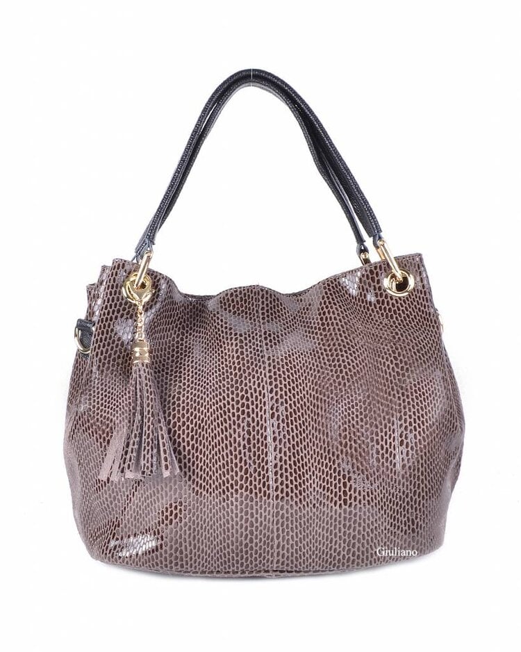 Lederen handtas | Schubben coating