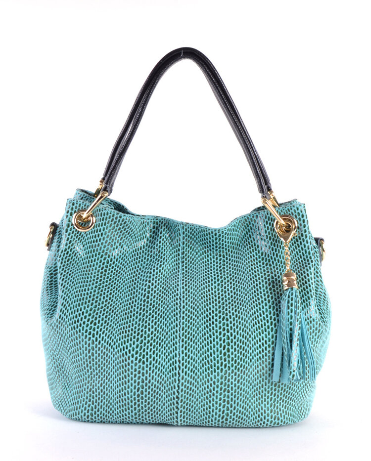 Leather handbag | Scales coating