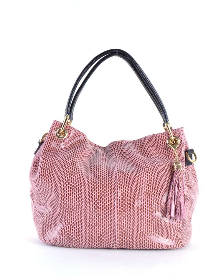 Leather handbag | Scales coating