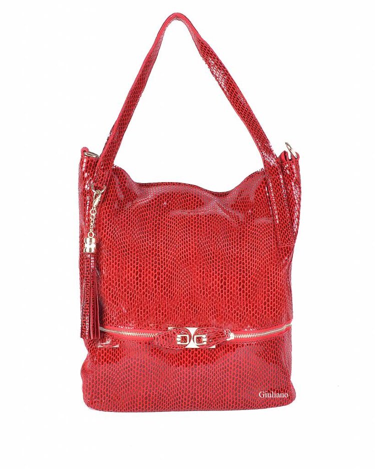 Leather handbag | Scales coating | 552206