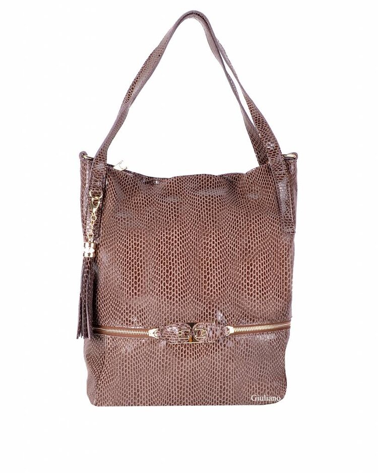 Leather handbag | Scales coating | 552206