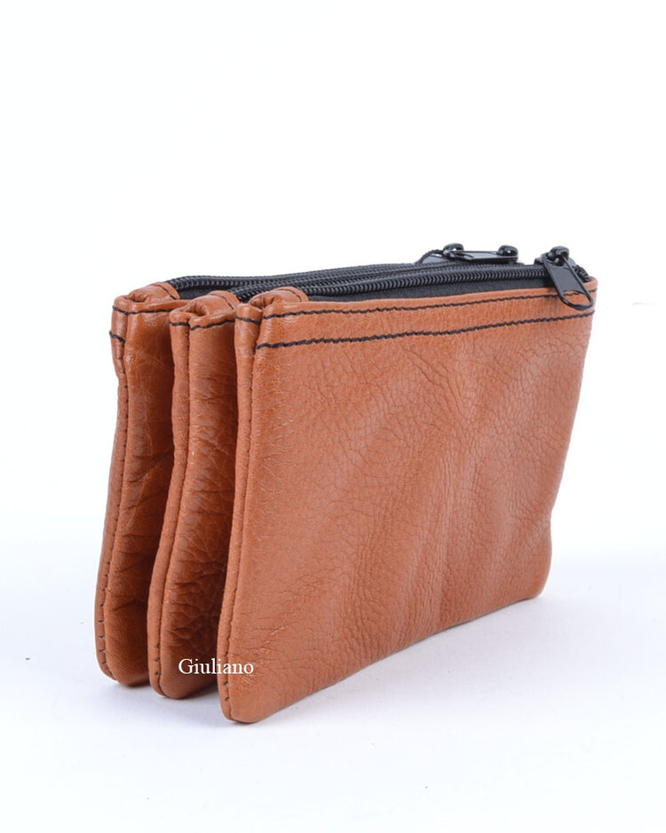 Leather wallet  |  3 compartments - Uni