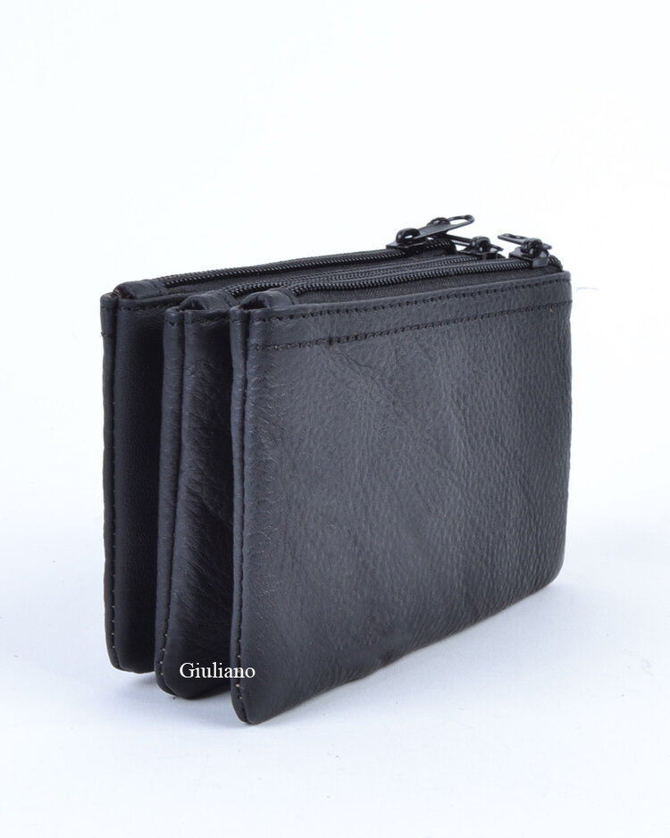 Leather wallet  |  3 compartments - Uni
