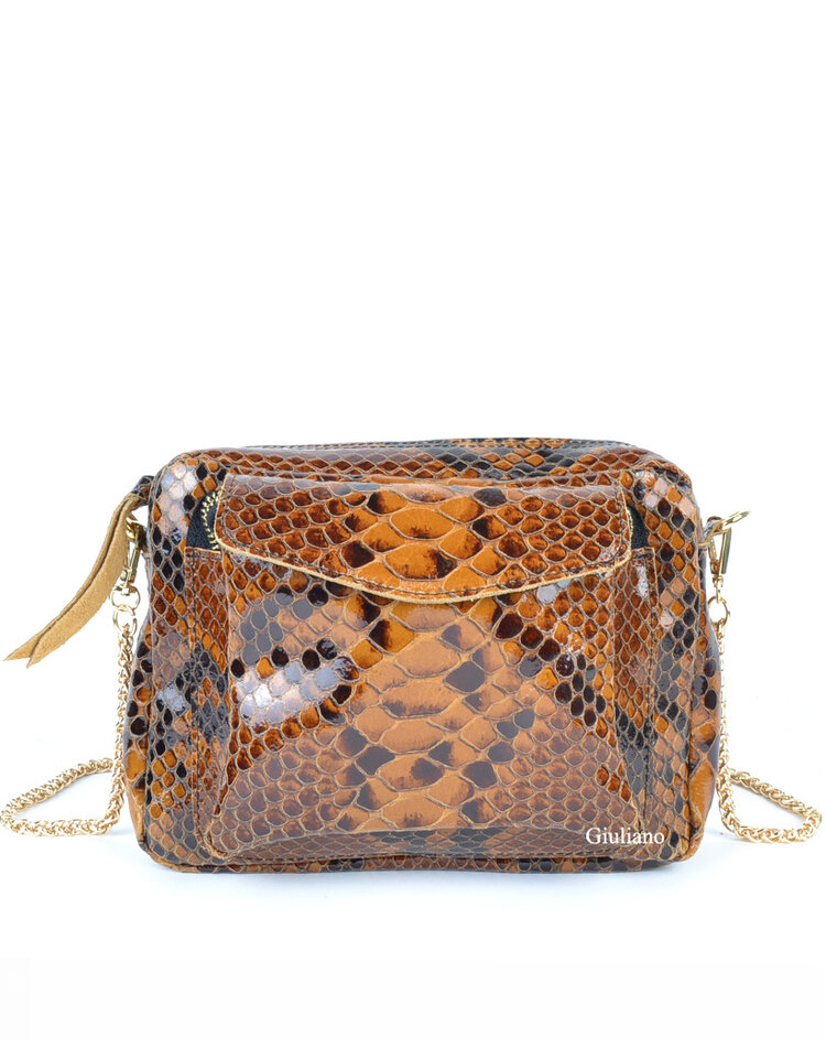 Leather shoulderbag  Snake