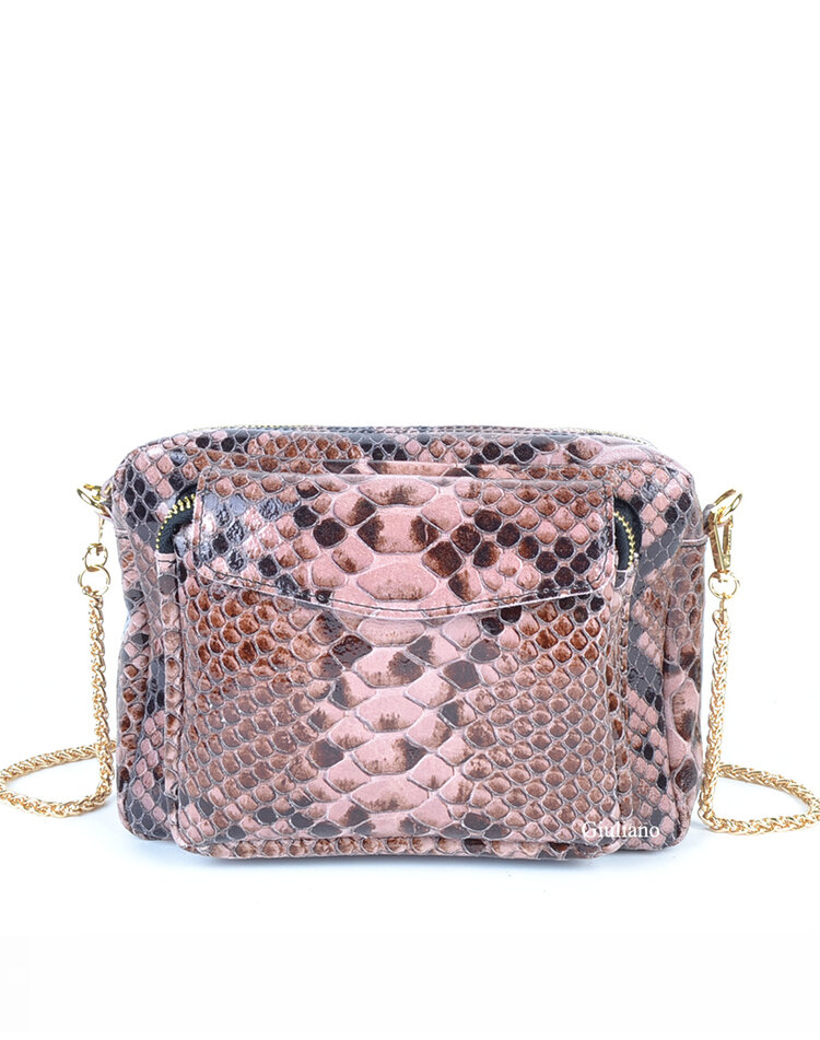 Leather shoulderbag  Snake