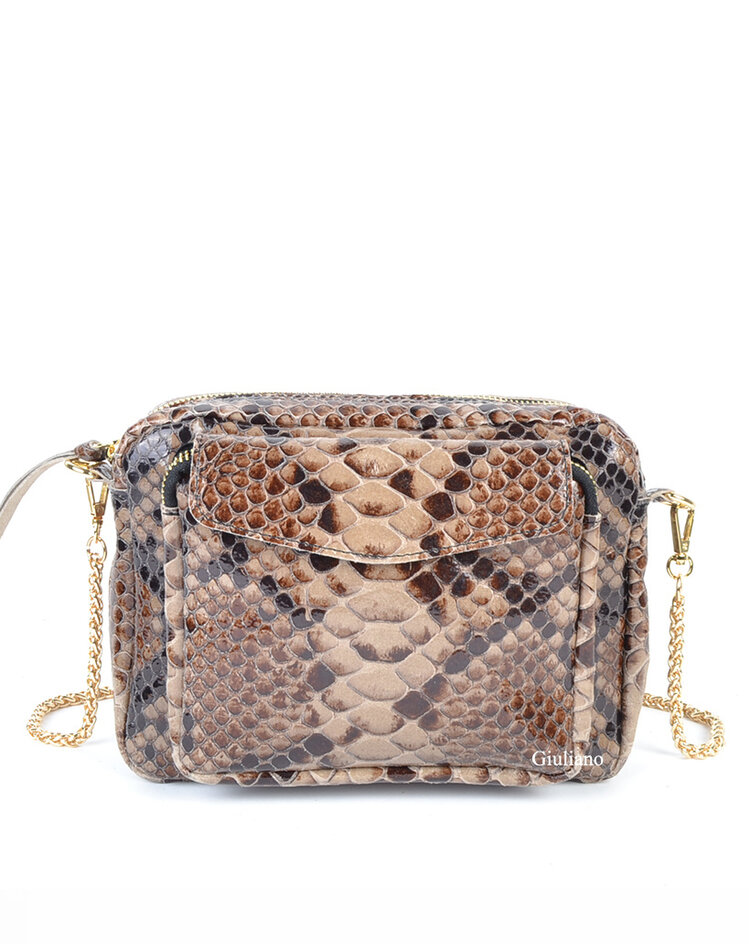 Leather shoulderbag  Snake