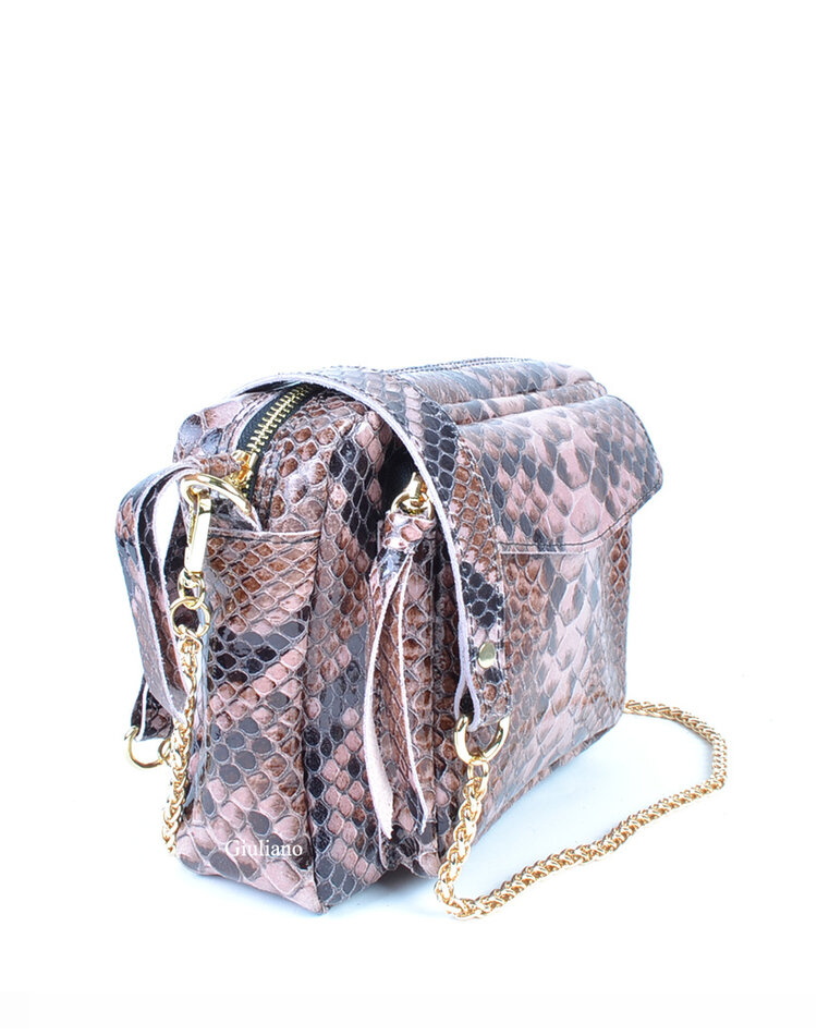 Leather shoulderbag  Snake