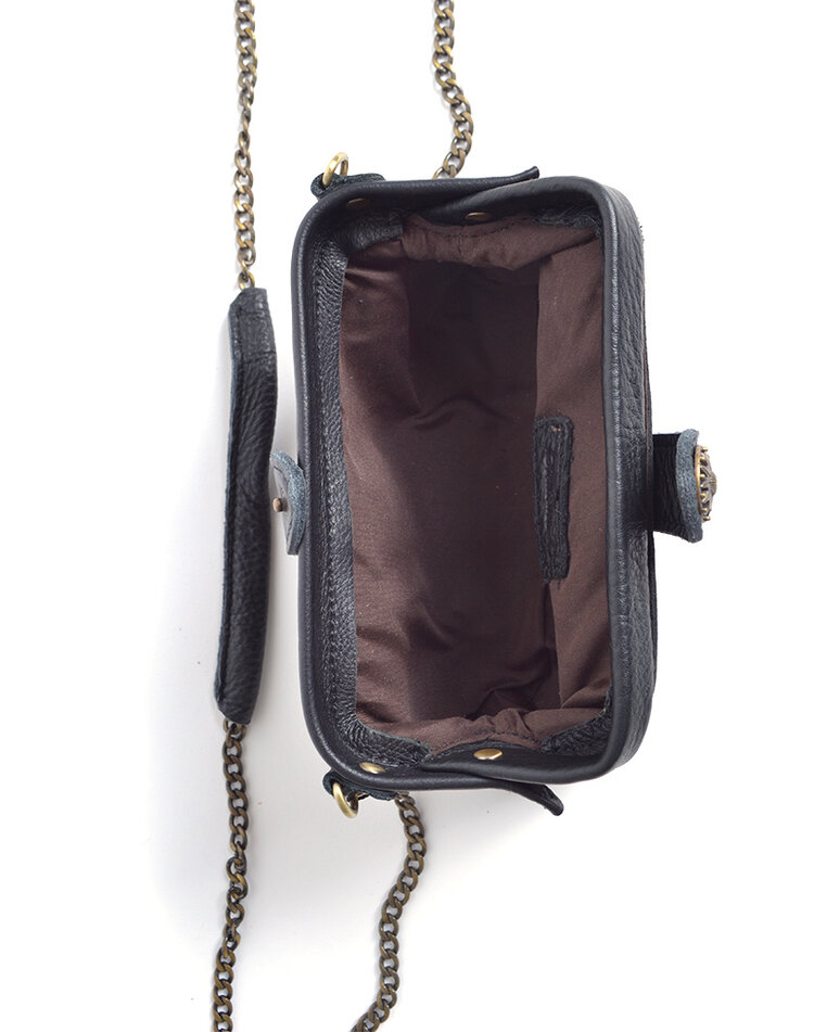 Kleine Leder-Schultertasche/ Clutch