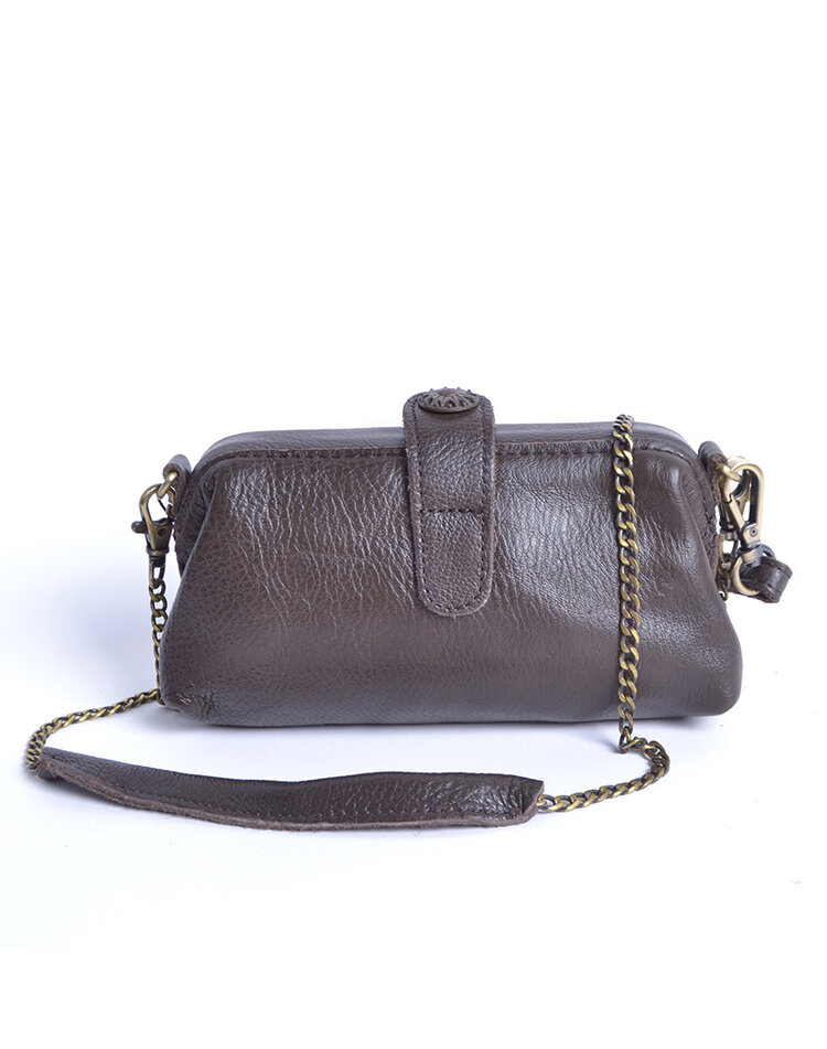 Kleine Leder-Schultertasche/ Clutch