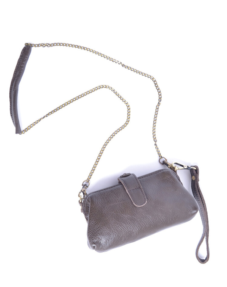 Kleine Leder-Schultertasche/ Clutch