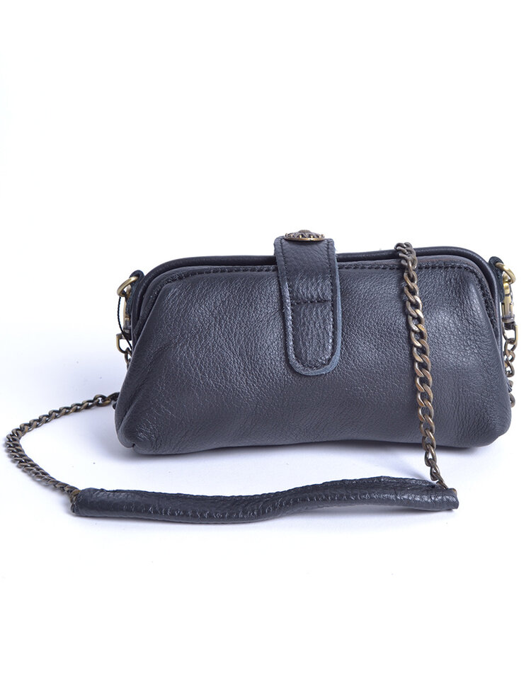 Kleine Leder-Schultertasche/ Clutch