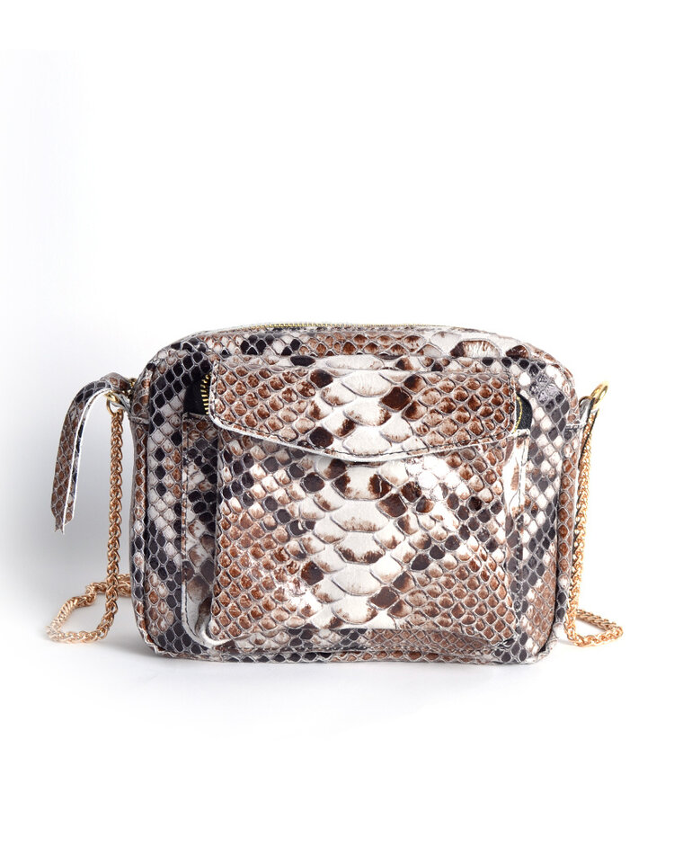 Lederen schoudertas Snake