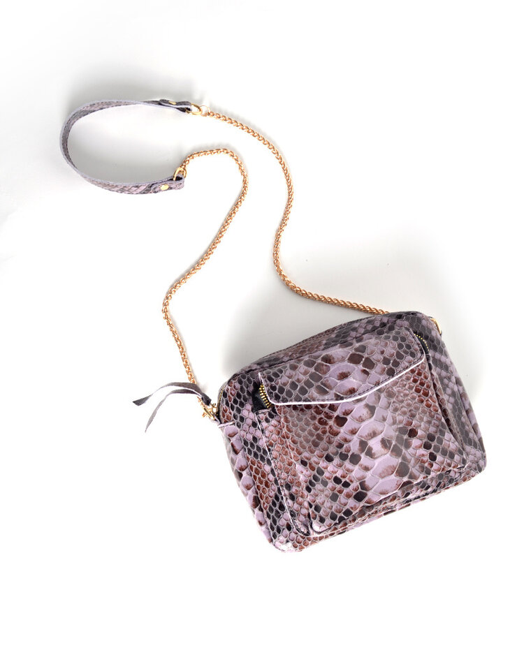 Leather shoulderbag  Snake
