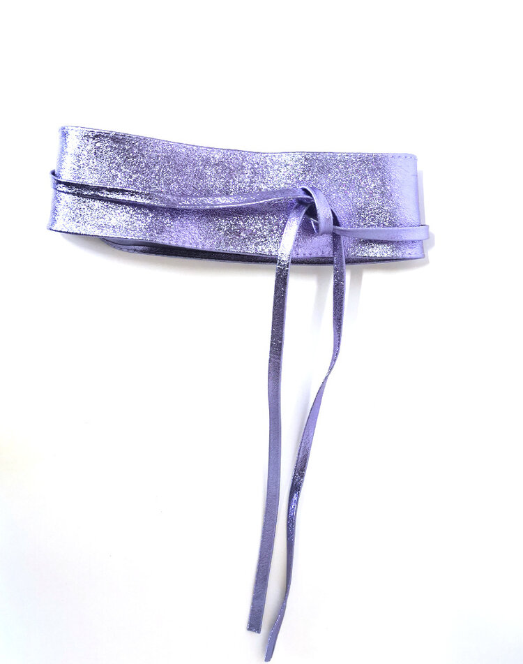 Leder-Knotengürtel | Metallic