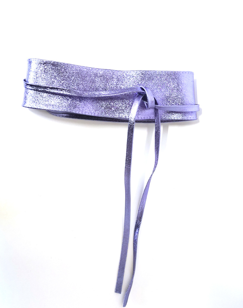 Lederen knoopriem | Metallic