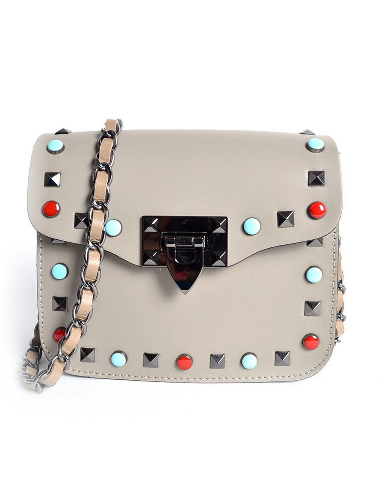 Leather shoulderbag | Studs