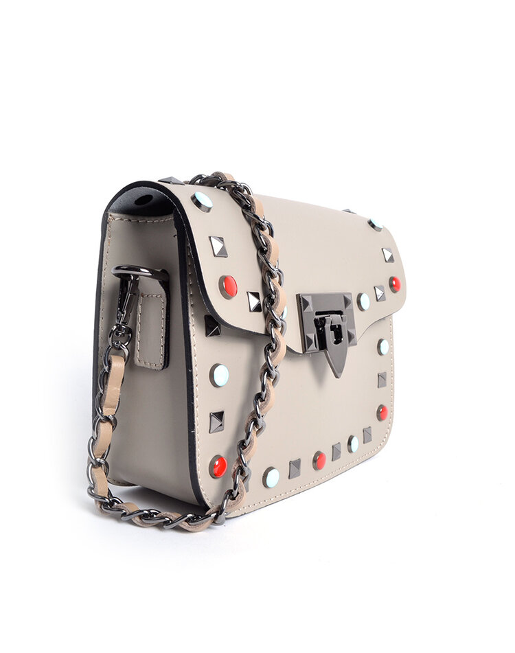 Lederen schoudertasje | Studs