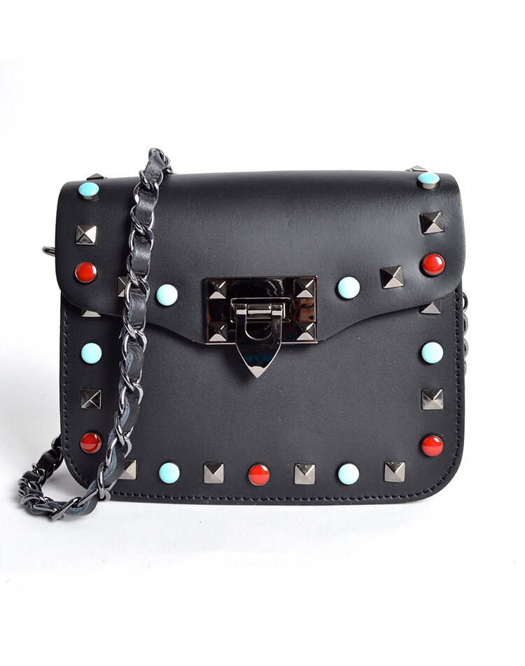 Leather shoulderbag | Studs