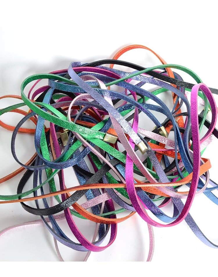 Leather button belt | Small  |Metallic