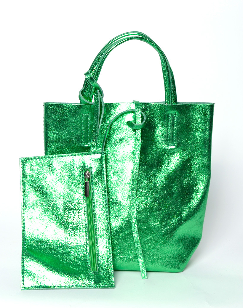 Lederen Mini shopper Metallic | 5526331, foto 6 van 6