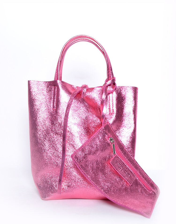 Leder-Mini-Shopper Metallic | 5526331