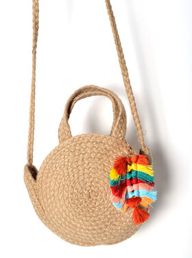 Baumwoll-Schultertasche rund