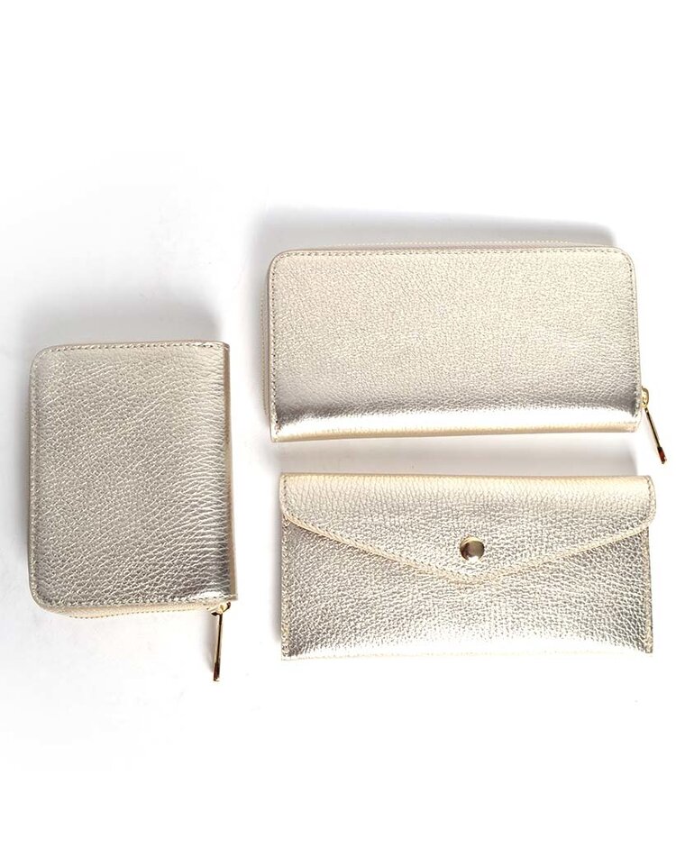 Lederen portemonnee metallic | 5590351