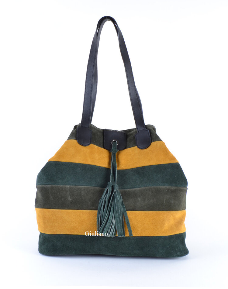 Suède handbag  | Strips