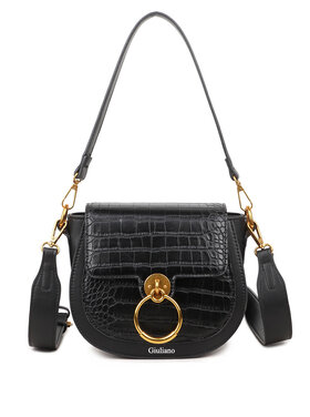 Kunstleder-Schultertasche | Kroko | Ring | 80123