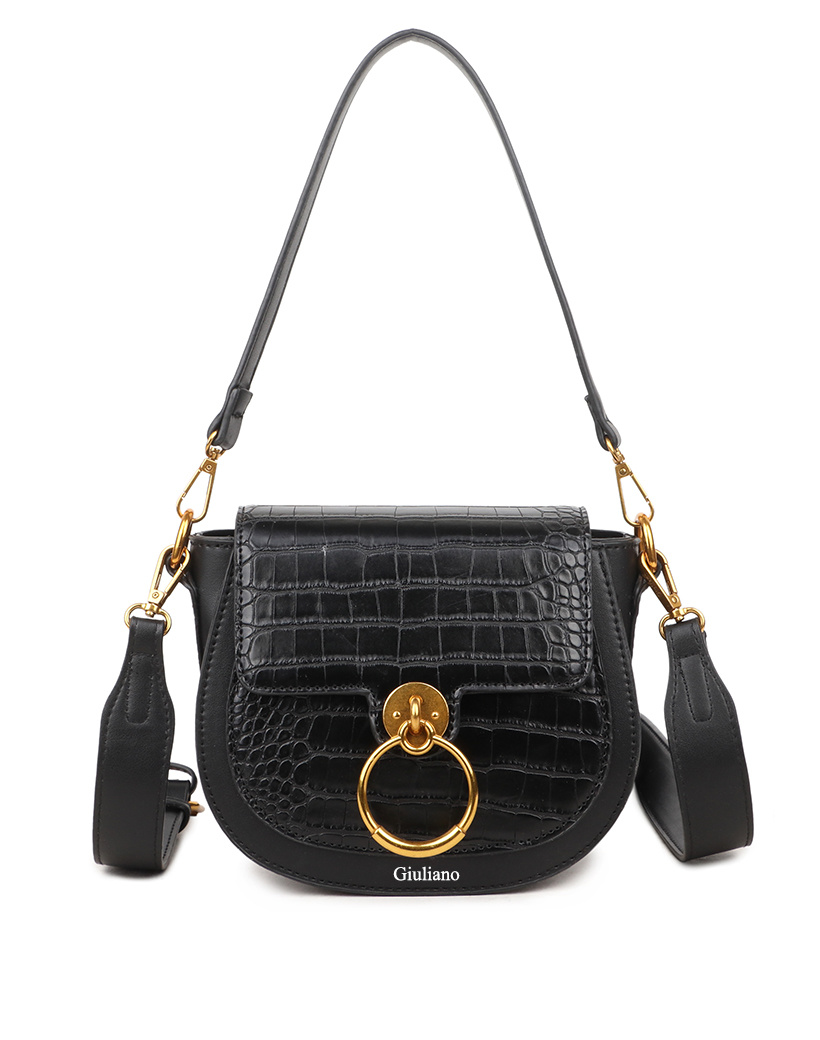 Kunstlederen schoudertas | Kroko | Ring | 80123
