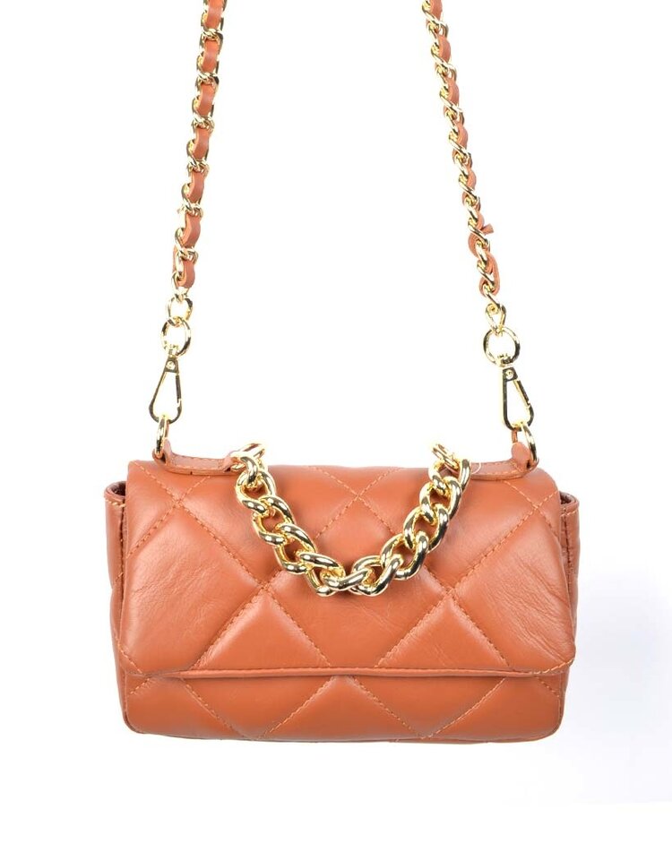 Leder-Schultertasche | Steppnaht 900158