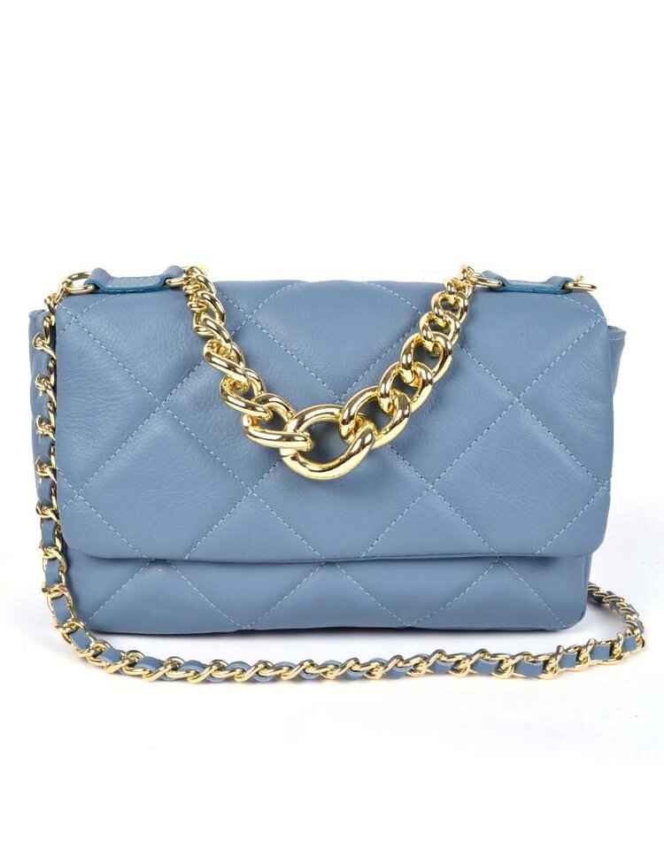Leder-Schultertasche | Steppnaht