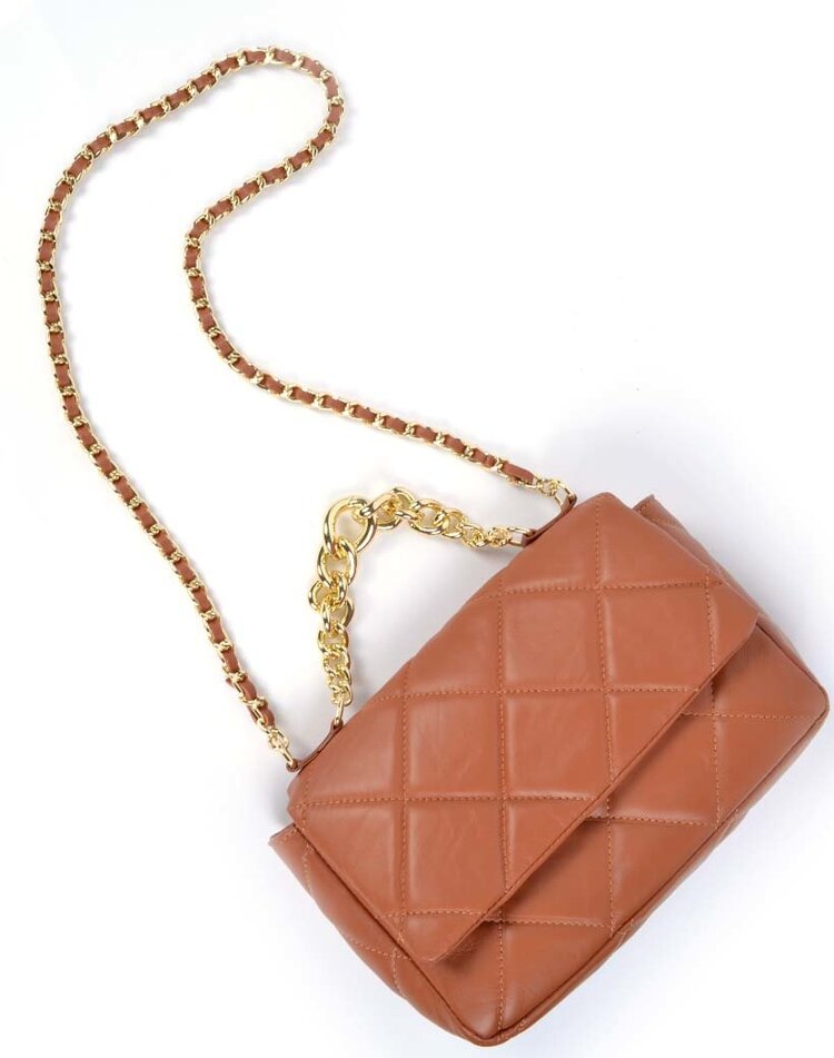 Lederen schoudertas |Stiksel