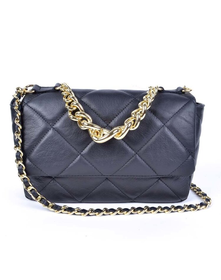 Lederen schoudertas |Stiksel